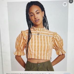 UO Prairie Ruffle Cropped Top Size:S